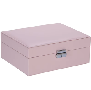 Boîte de rangement de bijoux en cuir multicouche de luxe avec crochets pour colliers, plateau pour boucles d'oreilles, emplacement pour montre, organiseur de bijoux multi-compartiments - Product Image 5