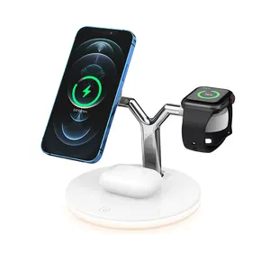 2021 Hot selling 3 in 1 magnetic car phone holder 15w wireless charger fast wireless charger