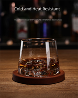 Verre à whisky sans pied et sans couvercle, style japonais, en cristal, motif Mont Fuji, pour usage domestique, commande directe