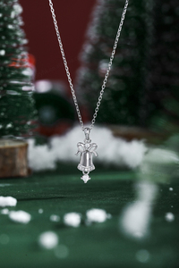 S925 Sterling Silver Plaqué Or AAAAA Zircon Conception Originale Simple Pendentif Collier Cloche De Noël Mariages Fiançailles - Product Image 3