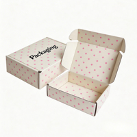 Boîte d'expédition auto-élevante en carton ondulé écologique et recyclable, motif damier pastel, imprimée en couleur, pour petites expéditions