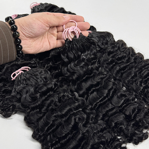 Cabello rizado suave de ganchillo, cabello humano negro natural, rizos completos pre-enlazados para trenzas bohemias y estilos de ganchillo. - Product Image 6
