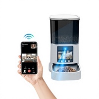 Distributeur automatique de nourriture intelligent pour animaux de compagnie 5L grande capacité avec contrôle à distance via application et appel vidéo bidirectionnel pour chats