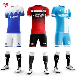 Ensembles de maillots de football Sublimation vêtements de football pour la pratique des hommes chemises de football vêtements de sport de football personnalisés uniforme d'équipe de football