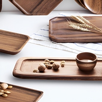 Plateau à collation et à thé moderne minimaliste en bois d'acacia, 3 compartiments, vaisselle de table, plateau à gâteau, plateau ovale