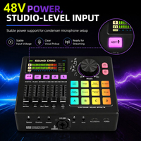 YF800 Live-Streaming-Soundkarte Audio-Interface mit 48V Phantomspeisung OTG-Verbindung für Mobiltelefon Computer Rundfunk Aufnahme