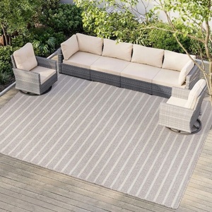 <span class=keywords><strong>Tapis</strong></span> d'extérieur en polypropylène tissé, résistant aux taches, facile à nettoyer, de qualité supérieure, pour la piscine, le jardin, le camping, les pique-niques - Product Image 3