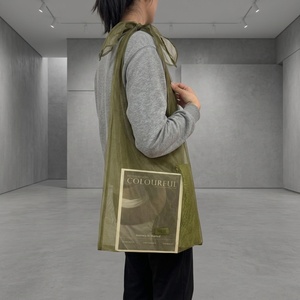 Sac à bandoulière en organza transparent style romantique <span class=keywords><strong>français</strong></span>, sac fourre-tout en maille avec nœud esthétique, sac de plage transparent, logo personnalisé - Product Image 5