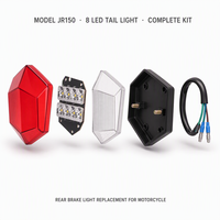 Feu arrière LED JR150 pour moto, feu stop 8 LED à lentille rouge facetée, remplacement universel pour scooter