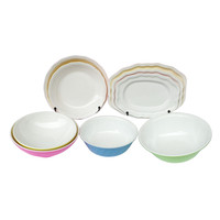 Vaisselle en mélamine écologique sans BPA, durable, multicolore, à deux couches, bols carrés, assiettes, vaisselle pour hôtel, vente en gros