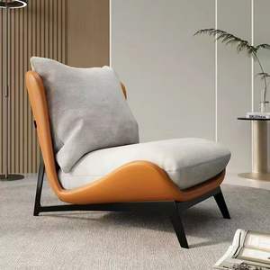 Poltrona Moderna Bicolore in Offerta, Seduta Curva Imbottita con Cuscino per Soggiorno - Product Image 4