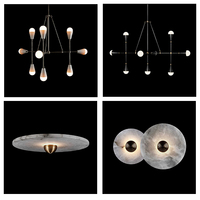 XZ Wabi Sabi Vintage diseño de techo de latón envejecido Cápsula de vidrio brillante Led diseño decorativo comedor colgante lámpara de pared