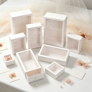Scatola <span class=keywords><strong>di</strong></span> Carta Rigida con Finestra in PVC Trasparente, Varie Dimensioni, Logo Personalizzato, Confezione Regalo per <span class=keywords><strong>Bomboniere</strong></span> e Sapone Artigianale - Product Image 5