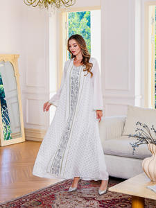 2025 nuevo Abaya de malla de manga larga de lujo, vestido de túnica musulmana de Oriente Medio - Product Image 5