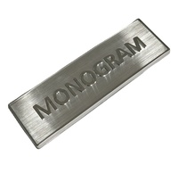 Logo personnalisé à haute brillance pour Machine, étiquette métallique en Nickel brossé 3D avec les bords