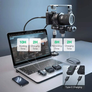 Lavalier mikrofon nirkabel untuk kamera, komputer telepon Audio Video rekaman cerdas pengurang Kebisingan rekaman luar ruangan - Product Image 2