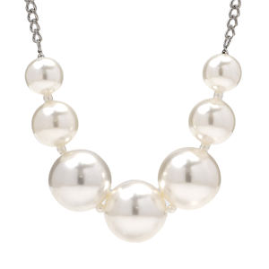 Collar de Joyería Nupcial de Moda <span class=keywords><strong>2026</strong></span>, Joyería Romántica para Bodas, Collar Exagerado de Perlas Blancas ABS para Mujer - Product Image 1