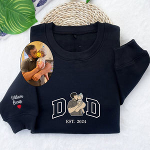 Sudadera Personalizada para Papá, Sudadera Bordada <span class=keywords><strong>de</strong></span> Franela con Logotipo Frontal en Tela ODM, Retrato <span class=keywords><strong>a</strong></span> Partir <span class=keywords><strong>de</strong></span> Foto - Product Image 4