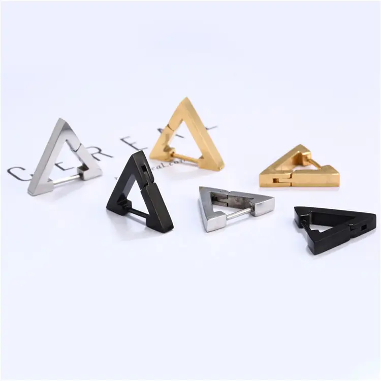 Индивидуальные специальные золотые серьги из титановой стали, винтажные геометрические треугольные серьги из сплава