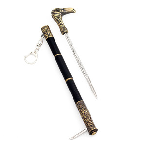 Assassin's Creed Syndicate bastón <span class=keywords><strong>espada</strong></span> 22CM Full Metal sin afilar llavero escritorio decoración modelo arma Cosplay Prop - Product Image 3
