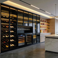 Meuble à vin et buffet combiné de luxe léger italien, minimaliste, écologique, à hauteur réglable, pour 10 bouteilles, pour salon