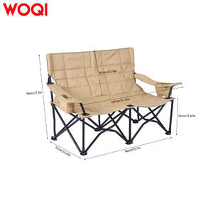 Silla de Camping Doble Woqi Color Caqui, Silla Plegable para Jardín y Exteriores, 107 cm x 90 cm x 70 cm, Estructura de Acero, Cómoda y Duradera - Product Image 1