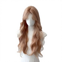 Perruques synthétiques résistantes à la chaleur, perruques longues ondulées corps blond fraise, ligne capillaire naturelle pour