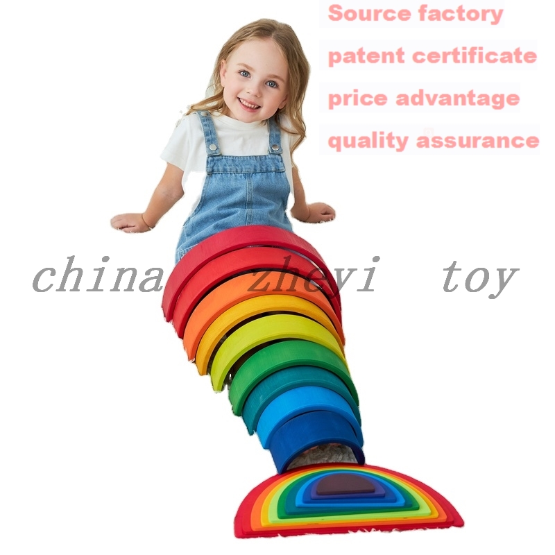 Распродажа Детские деревянные игрушки Радуга деревянные укладчик оптовая продажа гриммов игрушка деревянный