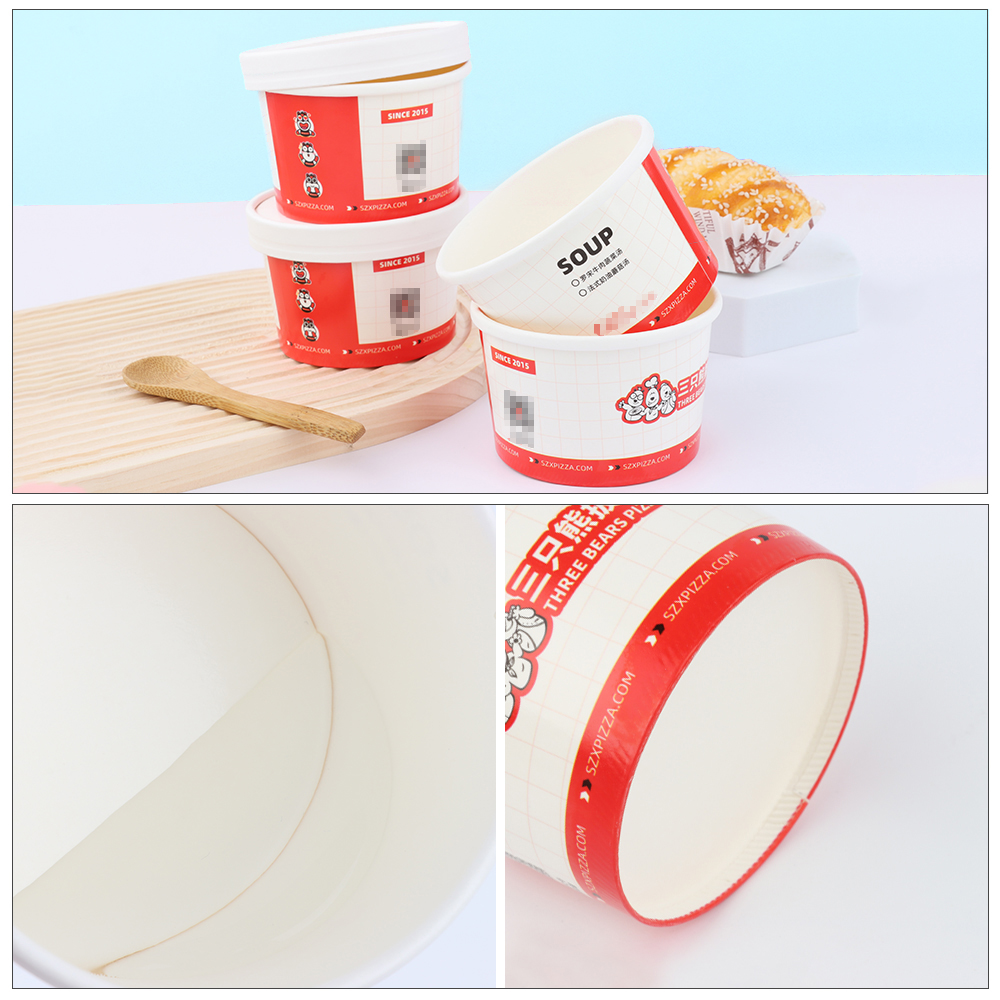 Disposable Manufacturer Food Packing Heatable Container Paper Soup Cups Paper Bowls Custom LogoPopular