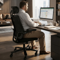 Chaise de bureau ergonomique moderne avec accoudoirs relevables, résistante, en maille, capacité 500 lb, livraison gratuite depuis l'entrepôt américain