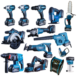 EKIIV Meuleuse d'angle sans fil bleue 115 mm 21v Ensemble d'outils sans fil Combo Cloison sèche avec <span class=keywords><strong>souffleur</strong></span> d'air sans fil - Product Image 3