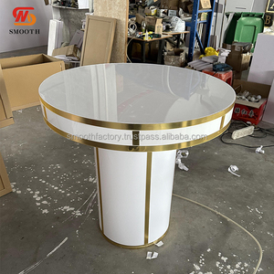 LEDA Hot Sale Wedding Banquet Hall Birthday Party Decor <b>White</b> Acrylic Round <b>Small</b> dessert <b>Table</b> - Product Image 2