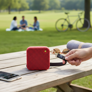 Altoparlante Wireless con Design a Rete Rosso, Audio HiFi con Bassi Potenziati, Impugnatura con Cinghia per Dispositivi Universali, Prodotto in Cina - Product Image 3