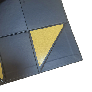 Boîte cadeau de luxe écologique noire rigide pliable en éponge avec logo personnalisé en relief pour écharpe, ceinture, chapeau, <span class=keywords><strong>mouchoir</strong></span> - Product Image 4