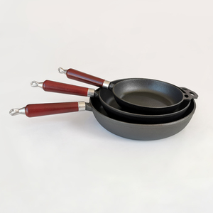 Bandejas De Hierro Fundido De <span class=keywords><strong>Mango</strong></span> De Madera - Product Image 1