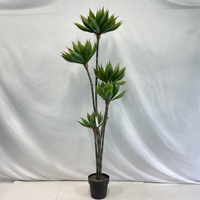 Plantes succulentes artificielles vivantes de haute qualité Bordure Agave Lotus Plantes en plastique en pot pour la décoration intérieure et extérieure-Vente en gros