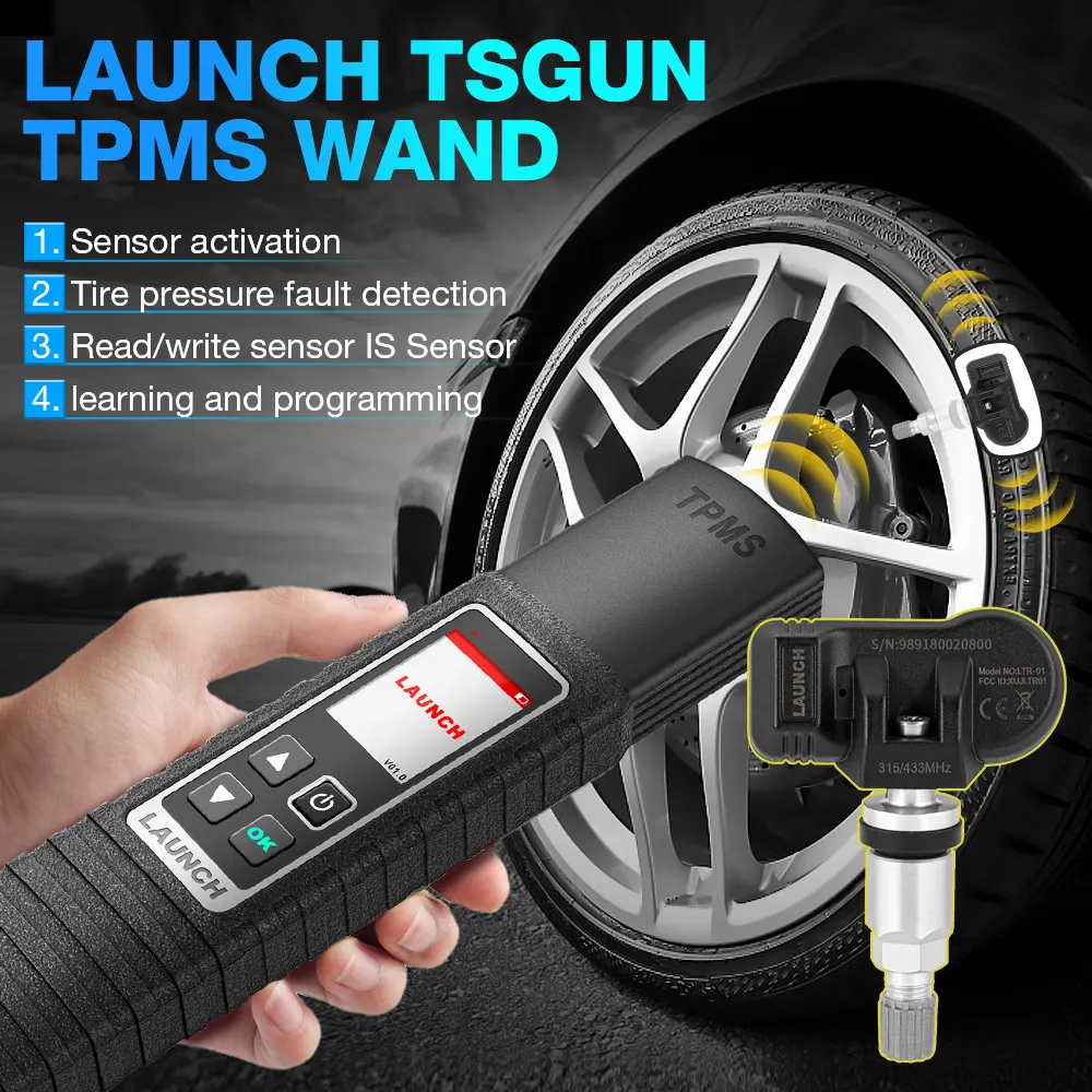 433MHZ Car TPMS Programming Tool Tire Pressure RF Sensor Activator Learning OBD2 Scanner For X431 V/PRO3S+/PAD LAUNCH TSGUN