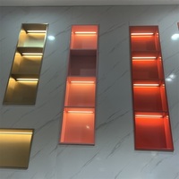 Nouvelle conception d'étagères de douche, accessoires de salle de bain, niche à savon pour douche, niche encastrée dans le mur avec LED