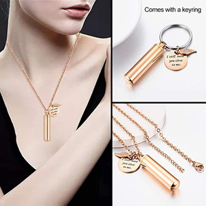 Collier en forme d'aile d'ange, bijou de méditation, support de cendré, avec breloque souvenir, I garde-corps, vous garde à luminosité - Product Image 6