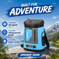 Sac à dos isotherme portable DNOBO Classic en PVC, étanche, 25L, 18 pouces, fermeture éclair, pour randonnée, pêche, pique-nique, bière, vin, nourriture