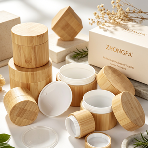 Pots d'échantillons cosmétiques vides écologiques 5G-20G avec couvercles en bambou naturel OEM pour l'emballage de produits de beauté et de soins de la peau - Product Image 5