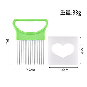 Fourchette à oignon en acier inoxydable, trancheuse à viande, outil de cuisine, ensemble de 2 pièces, bleu vert - Product Image 3