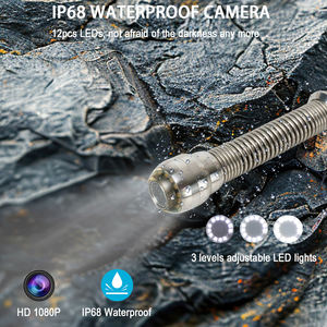 Caméra de vidéosurveillance <span class=keywords><strong>pour</strong></span> tuyaux 20M-5MM, caméra d'inspection d'égouts 25MM 1080P, inspection de canalisations 7 pouces avec DVR et 12 LED - Product Image 2