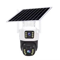 Caméra de sécurité extérieure sans fil 4G V380Pro 4MP à double objectif avec panneau solaire 7,5W et batterie 8000 mAh