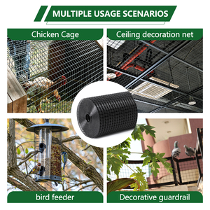 Rouleau de 4 pieds x 50 pieds, prix bas, haute qualité, grillage métallique PVC noir 19GA à mailles de 1/2 pouce pour la fabrication de cages pour animaux - Product Image 5