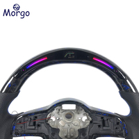 Volant de course en fibre de carbone forgée bleue personnalisé avec écran LED pour l'amélioration sportive de l'intérieur de voiture, compatible Volkswagen Golf 7 GTI MK6 MK7