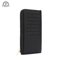 Zenos dompet panjang kulit domba asli kustom Fashion mewah penutup paspor tempat kartu kredit untuk Wanita Pria ritsleting Alligator