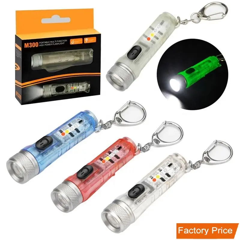Mini lampe de poche Usb Rechargeable magnétique porte-clés lumière LED Rechargeable mini led lumière cob porte-clés