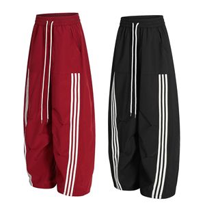 Wholesale Fashion Brand Spring Autumn Sports Suit <strong>Men's</strong> Stand Collar Jacket Striped Three-bar Patchwork Pleated Wide-<strong>leg</strong> High - Product Image 3