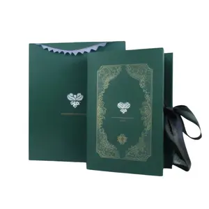 Scatola regalo di lusso Custom scatola di cartone per abbigliamento portagioie con manico a nastro per presentazione regalo Deluxe